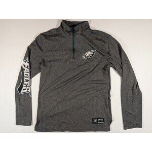 Philadelphia Eagles 1/4 Zip Pullover NFL Apparel Men's Small Gray Long Sleeve